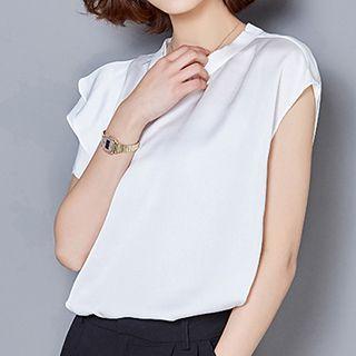 Ruffle Short-sleeve Chiffon Top