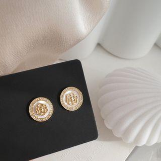 Floral Stud Earring 1 Pair - S925 Silver - One Size