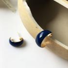 Glaze Open Hoop Earring 1 Pair - Earring - S925 Silver - Blue - One Size