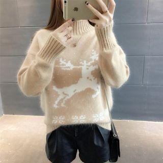 Printed Turtleneck Sweater