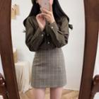 Checked Mini Straight-fit Skirt