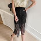 Paisley Lace Pencil Skirt