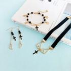 Cross And Wings Drop Earring / Bracelet / Necklace