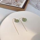 Faux Gemstone Alloy Dangle Earring 1 Pair - Stud Earring - S925 Silver Needle - Green - One Size