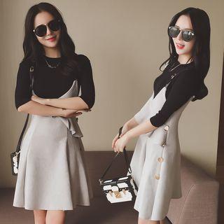 Set: Knit Pullover + Strappy Dress