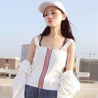 Zip Front Wide-strap Top