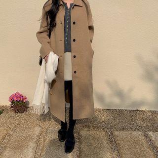 Handmade Woolen Long Mac Coat With Sash