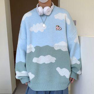 Round-neck Cartoon Knit Top