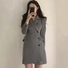 Asymmetric Buttoned Mini Blazer Dress