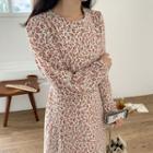 Round-neck Floral Long Dress