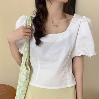 Short-sleeve Tie Back Blouse