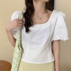 Short-sleeve Tie Back Blouse