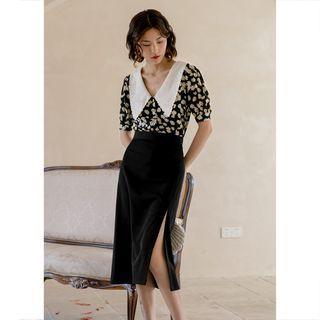 Slit Midi Shift Skirt