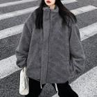 Faux Shearling Jacket Gray - One Size