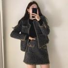 Chain Accent Cardigan / A-line Skirt / Set