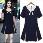 Bow Short-sleeve Dress