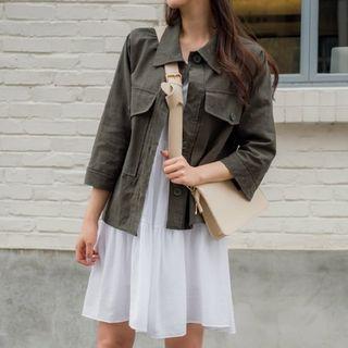 Dual Pocket Linen Blend Jacket