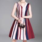 Sleeveless Multi-color A-line Dress