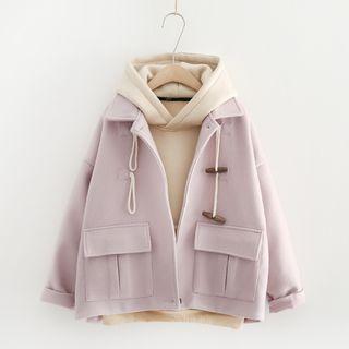 Pocket-accent Toggle Jacket