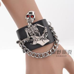 Rhinestone Skull Bracelet