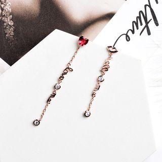 Lettering Non-matching Drop Earring