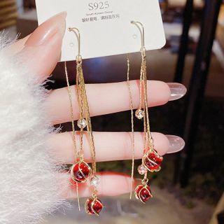 Rhinestone Drop Earring E0241 - 1 Pr - Gold - One Size