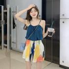 Color Print Shorts / Color Midi Dress