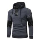 Faux Leather Patch Hoodie