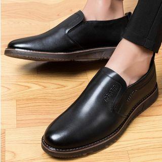 Lettering Genuine Leather Loafers