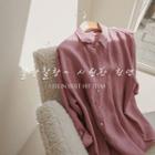Plain Vivid Loose-fit Linen Shirt