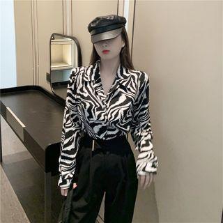 Zebra Print Blouse / Cropped Harem Pants