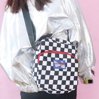 Plaid Canvas Shoulder Bag