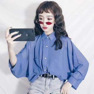 Batwing Sleeve Chiffon Shirt