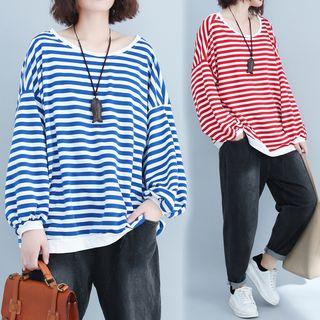 Striped Cut-out Back Pullover