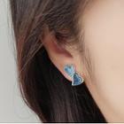 Heart Clip On Earring 1 Pair - Blue - One Size