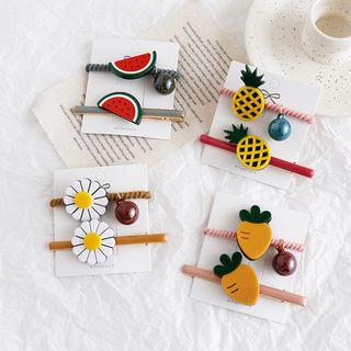 Set Of 2: Hair Clip + Hair Tie (various Designs)