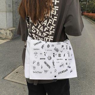 Cartoon Print Lightweight Messenger Bag