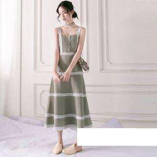 Open Back Midi Sleeveless A-line Dress