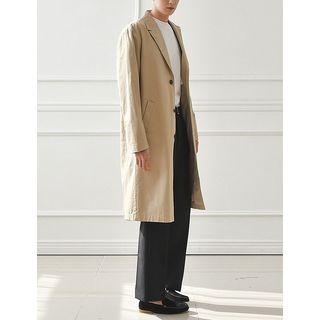 Peaked-collar Single-breasted Coat