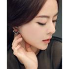 Faux-gem Square Frame Earrings