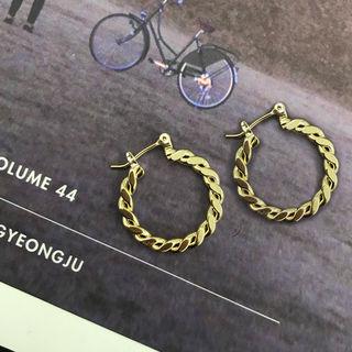 Chain Hoop Earrings Gold - One Size