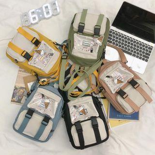 Two-tone Nylon Crossbody Bag