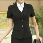 Short-sleeve Blazer / Short-sleeve Shirt / Dress Pants / Mini Pencil Skirt