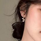 Faux Pearl Horn Earring 1 Pair - As Shown In Figure - One Size