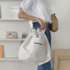 Letter-embroidered Cross Bucket Bag