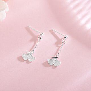 925 Sterling Silver Leaf Dangle Earring 1 Pair - Es677 - One Size