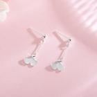 925 Sterling Silver Leaf Dangle Earring 1 Pair - Es677 - One Size