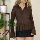 Plain Lace Trim Long Sleeve Shirt