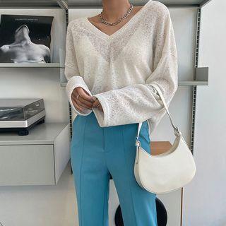 V-neck Sheer Summer Sweater