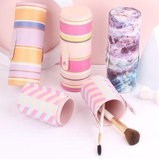 Print Faux Leather Makeup Brush Case (various Designs)